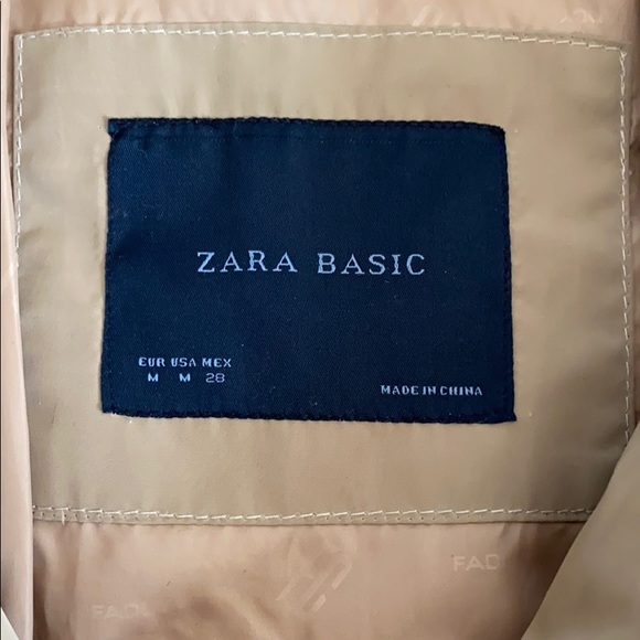 Zara Basic Tan Cinched Waist Puffer Jacket - Picture 4 of 6